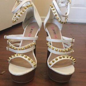 Just Fab platform open toe high heel sandals studs